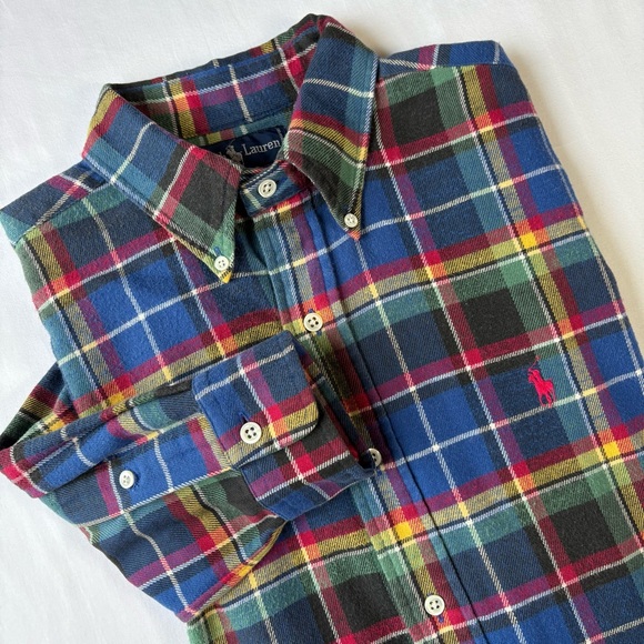 Ralph Lauren Other - Ralph Lauren 100% Cotton Flannel Plaid Long-Sleeve Button Down Shirt